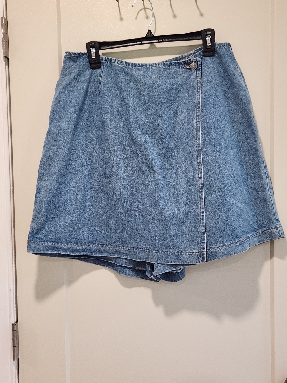 Vintage SKORT Venezia Jeans Denim Wrap Mini Waist 37 -XL -VTG Size 18